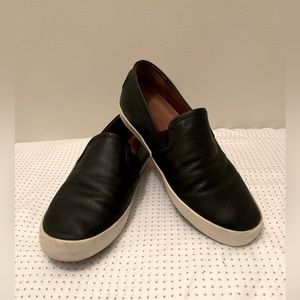 Frye black leather slip-on shoes, ladies size 7.0